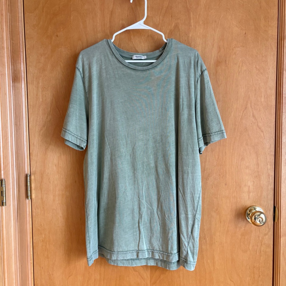 Crossley T-Shirt Mens XXL Green Mineral Wash Cotton Made‎ in Italy HUNT